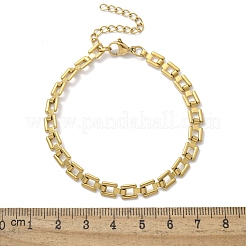 304 Stainless Steel Square Link Chain Bracelets for Women&nbsp;BJEW-F488-21G-02