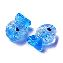 Handmade Foil Lampwork Fish Beads&nbsp;FOIL-Z001-01D