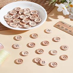 Flat Round Wood Buttons&nbsp;DIY-LP0001-14A