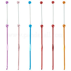 6Pcs 5 Colors DIY Alloy Beadable Crochet Hooks&nbsp;AJEW-TA0003-51