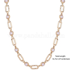 Imitation Pearl Sun & Oval Boho Link Chain Necklaces&nbsp;JN1131A