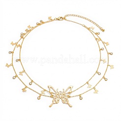 Zinc Alloy Crystal Rhinestone Butterfly Tassel Double Layer Waist Chains for Women&nbsp;WG9748F-01