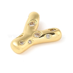 Brass Micro Pave Clear Cubic Zirconia Pendant&nbsp;KK-Z046-01G-Y