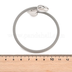 304 Stainless Steel Mesh Chain Bangles for Women&nbsp;BJEW-D460-05P