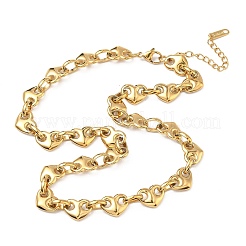 304 Stainless Steel Heart Links Chains Pendant Necklaces for Women&nbsp;NJEW-B150-02G