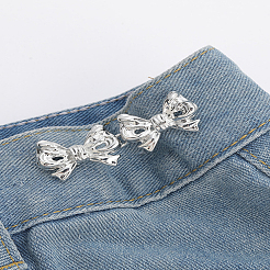 6Pcs 3 Colors Bowknot Shape Alloy Adjustable Jean Button Pins&nbsp;FIND-LP0007-79
