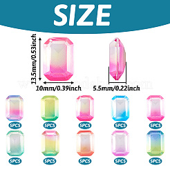 45pcs 9 styles Gradient Color Transparent Resin Cabochons&nbsp;RESI-TA0003-11