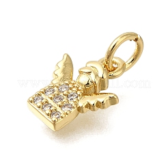 Rack Plating Brass Micro Pave Cubic Zirconia Pendants&nbsp;ZIRC-F142-22G