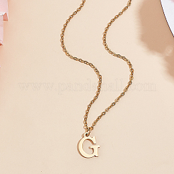 304 Stainless Steel Letter Pendant Necklaces&nbsp;NJEW-LP0001-53G-G