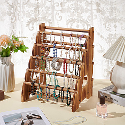 5 Layers Wood Bracelet Organizer Display Stands&nbsp;BDIS-WH0011-06
