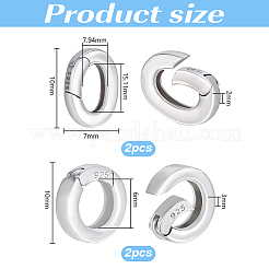 4Pcs 2 Styles 925 Sterling Silver Spring Gate Rings&nbsp;STER-PH0004-32S