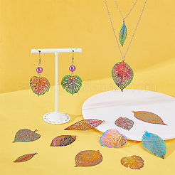40Pcs 10 Style Ion Plating(IP) 201 Stainless Steel Filigree Big Pendants&nbsp;STAS-PH0005-51