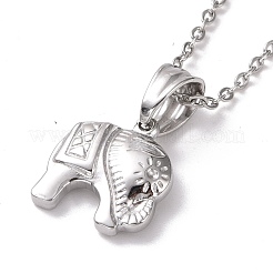 Non-Tarnish 304 Stainless Steel Elephant Pendant Necklace for Women&nbsp;STAS-E154-22P