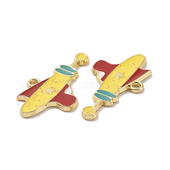 Christmas Theme Rack Plating Alloy Enamel Pendants&nbsp;PALLOY-O109-17LG