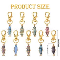 Fish Alloy Enamel Pendant Decoration&nbsp;HJEW-YW00069