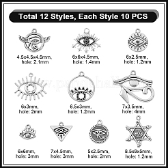 110Pcs 11 Styles Alloy Pendant Rhinestone Settings&nbsp;FIND-GA0006-99AS