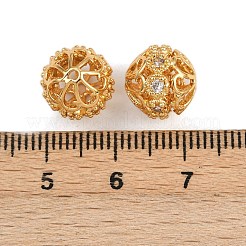 Brass Micro Pave Cubic Zirconia Beads&nbsp;KK-F910-04G