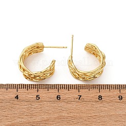 Brass C-Shaped Stud Earrings&nbsp;KK-P325-48G