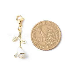Alloy Enamel Rose Pendant Decorations&nbsp;HJEW-JM00760-02