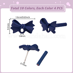 40Pcs 10 Colors Alloy Bowknot Stud Earring Findings&nbsp;EJEW-GA0001-13