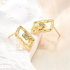 Brass Stud Earrings&nbsp;LS-EJEW-G432-01G