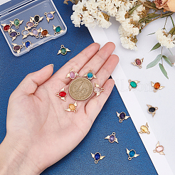 28Pcs 14 Colors Faceted Glass Pendants&nbsp;GLAA-PH0001-21