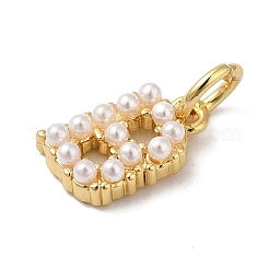 Rack Plating Brass with ABS Plastic Imitation Pearl Charms&nbsp;KK-B092-30B-G