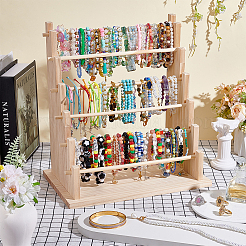 6-Tier Wooden Bracelet Organizer Display Riser Stands&nbsp;ODIS-WH0043-261