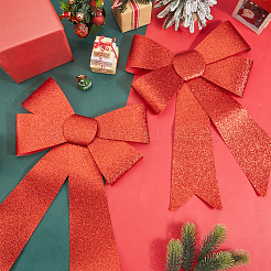 Christmas PVC Glitter Bowknot&nbsp;AJEW-SP0003-72C-01