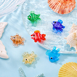 6Pcs 6 Colors Handmade Lampwork Beads Strands&nbsp;LAMP-TA0002-44