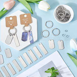 DIY Rectangle Blank 201 Stainless Steel Keychain Making Kits&nbsp;DIY-SP0002-27B