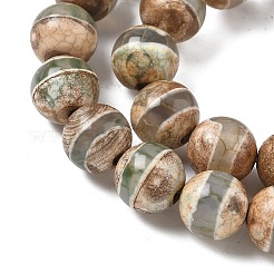 Natural Tibetan Striped Pattern dZi Agate Beads Strands&nbsp;G-F354-13