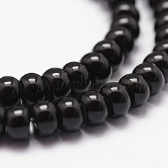 Natural Black Onyx Beads Strands&nbsp;G-P161-19-6x3mm