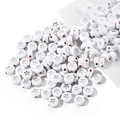White Opaque Acrylic Beads&nbsp;PACR-YW0001-04B