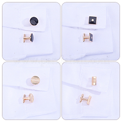 4 Pairs 4 Styles Alloy Cufflinks&nbsp;DIY-AR0005-38