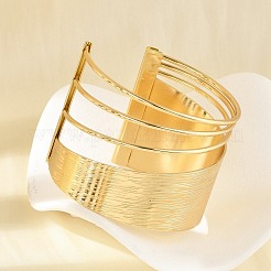 Alloy Open Cuff Bangles&nbsp;BJEW-K272-01G