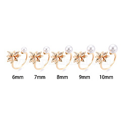 Flower Brass Micro Pave Clear Cubic Zirconia Cuff Ring Settings&nbsp;KK-T076-68G