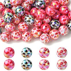50Pcs UV Plating Opeque Acrylic Beads&nbsp;MACR-CJ0001-99