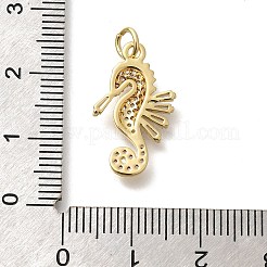Rack Plating Brass Micro Pave Cubic Zirconia Pendants&nbsp;KK-M296-10G