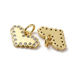 Brass Micro Pave Cubic Zirconia Pendants&nbsp;KK-P308-12G