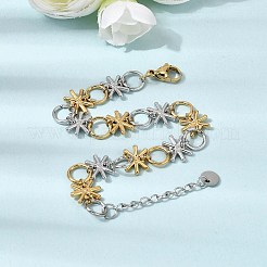 Two Tone 304 Stainless Steel Link Chain Bracelets for Women&nbsp;BJEW-K264-09GP