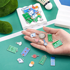 36Pcs 9 Styles Alloy Enamel Pendants&nbsp;ENAM-TA0003-79P