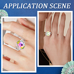 8Pcs Brass Adjustable Solitaire Ring Components&nbsp;KK-SC0003-95