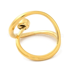 Real 14K Gold Plated 304 Stainless Steel Hollow Teardrop Open Cuff Ring&nbsp;RJEW-G297-01G