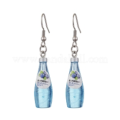 Resin Cocktail Pendants & 304 Stainless Steel Dangle Earrings for Women&nbsp;EJEW-JE06406