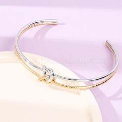 Duo Tone 304 Stainless Steel Knot Open Cuff Bangles for Women&nbsp;SA-CBA2192-05GP-04
