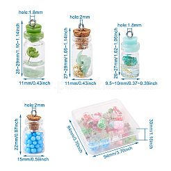 28Pcs 4 Style Glass Wishing Bottle Pendant Decorations&nbsp;GLAA-FW0001-01