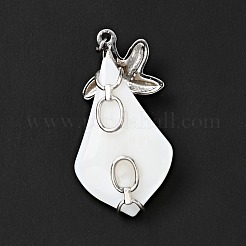 Natural White Shell Pendants&nbsp;SSHEL-C010-08P