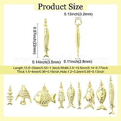 9Pcs 9 Styles Brass Pendants&nbsp;KK-CJ0004-41