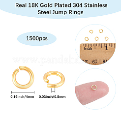 1500Pcs 304 Stainless Steel Open Jump Rings&nbsp;STAS-BBC0009-54